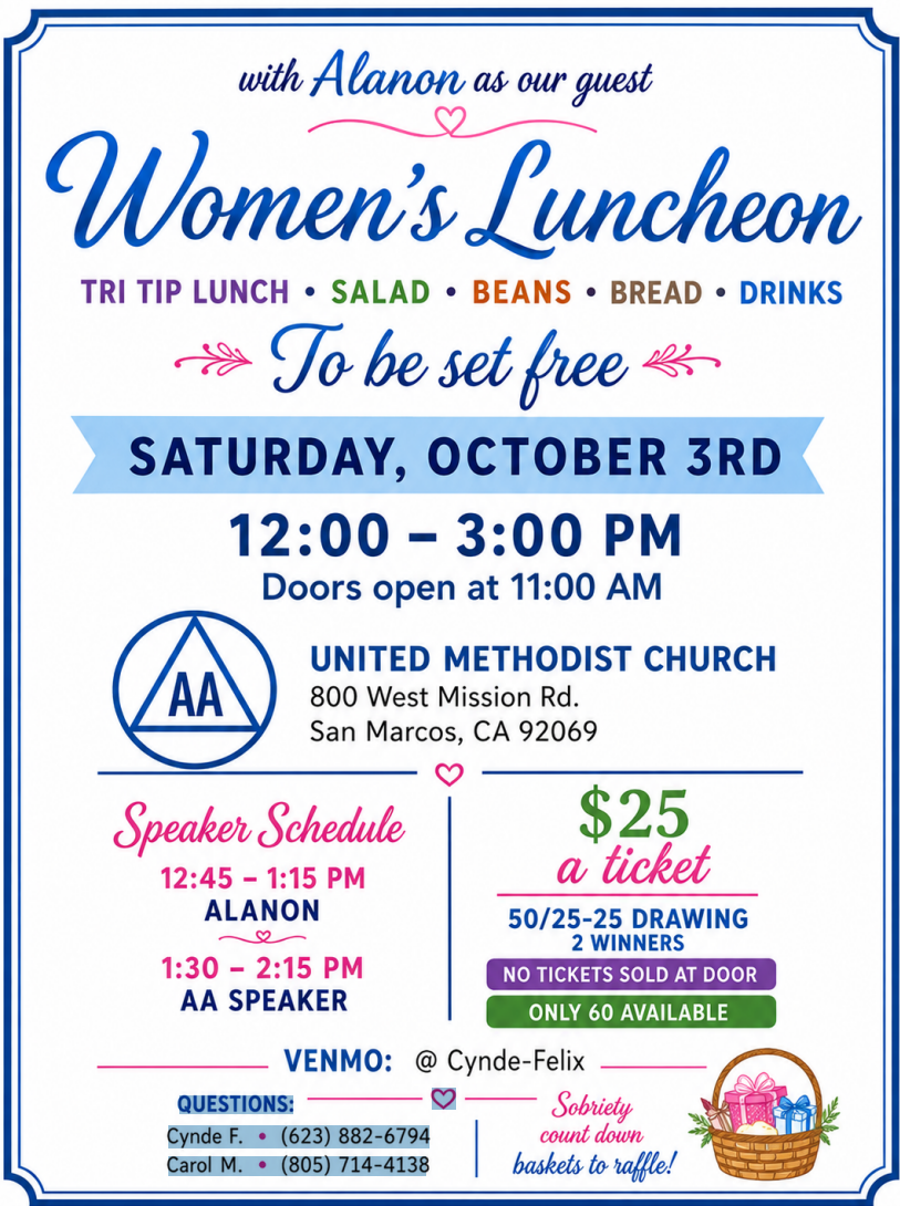 AA Woman's Luncheon @ United Methodist Church